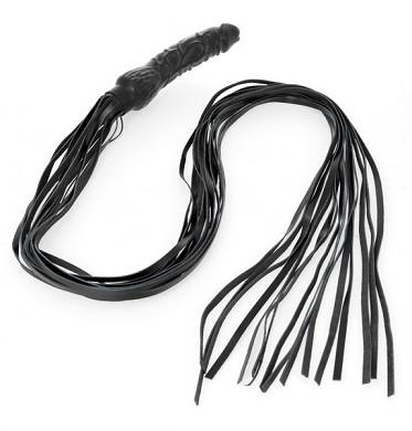 Peitsche Leder mit KG schwarz