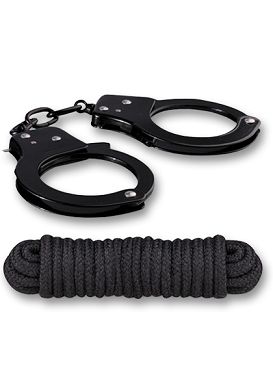 Sex Extra Handschellen und Bondageseil 3 Meter black