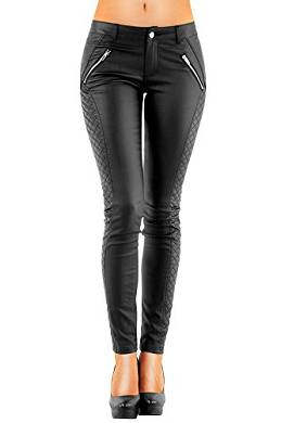 DANAEST Damen Kunstlederhose Bootcut (163)