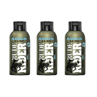 3-Pack Rude Rider Aqua Lubricant 100 ml (Standard Size)