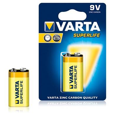 10 x VARTA SUPERLIFE 9V Block 9 Volt-Batterien Zink-Kohle MN1604 6F22