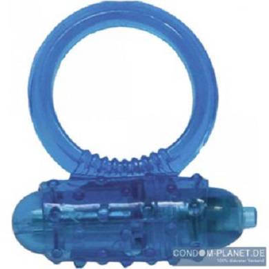 Silicone Soft Cock-Ring blue m. Vibr.