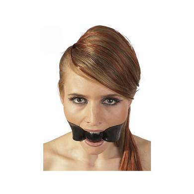 Schwarzer Latex Mundknebel mit Beiball