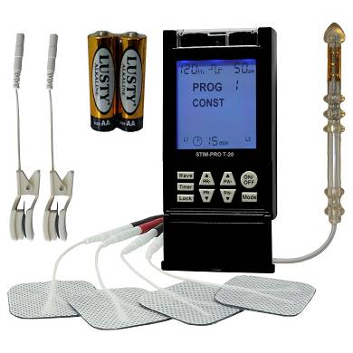 TENS GERÄT + exklusive Analsonde + 2 Reizstrom estim Klammern Klemmen