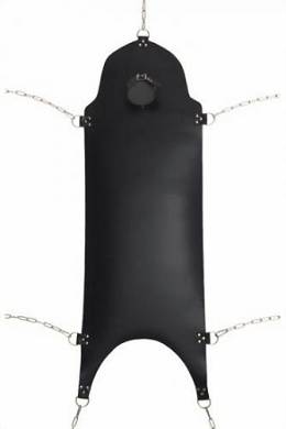 SM Möbel / Bondage - Leder Sling Matte mit Halsband und D-Ringen