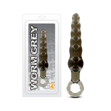 T4L Worm Grey Analplug, 18,5 x 1,5-3 cm