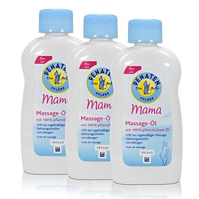 3x Penaten Pflege Mama Massage Öl mit 100% pflanzlichem Öl 200 ml