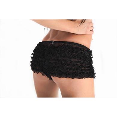 Ruffle Shorts Schwarz