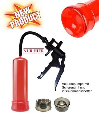 Vakuum Pumpe Penispumpe Potenzpumpe 12te FirePumpSE RED mit 2 Silikonmanschetten