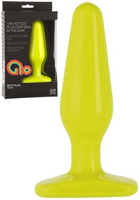 14 x 4 cm Doc Johnson GLO Butt Plug thick yellow