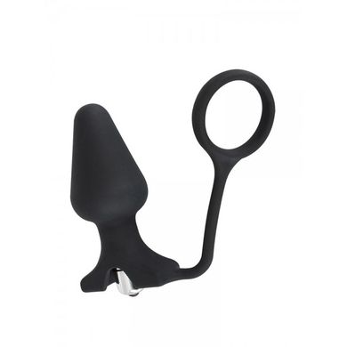 Rebel Vibrating Plug & Cockring: Vibro-Plug mit Penisring, schwarz