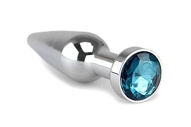 Extasialand Buttplug Analplug aus poliertem Edelstahl in der langen. schmalen Form mit bla