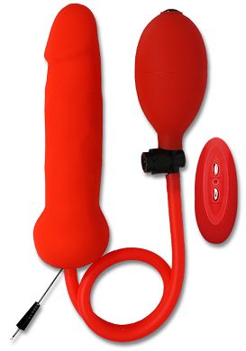 17 cm Pumpdildo - Vibrating Inflatable Silicone Dong red
