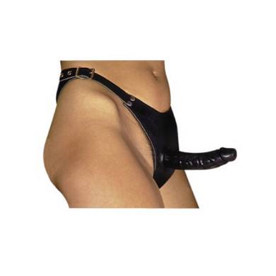 Ledern Slip mit Latex-Penis