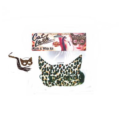  Bondage Erotik Set - Leoparden Augenmaske und Peitsche CAT & LASH