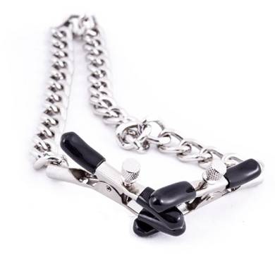 Nippelklemme mit Druckeinstellung mit Kette - Brust Klemme mit Busenkette - Nipple Squeeze