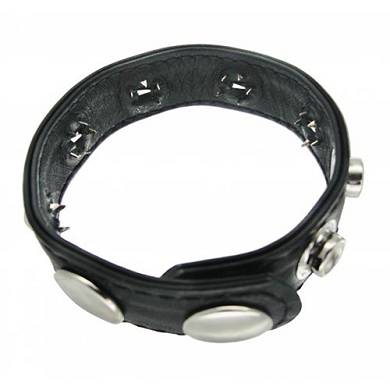 Penisring aus Leder mit Druckknpfen und Spikes