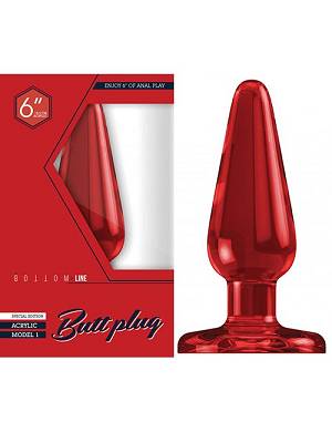 BOTTOM LINE Buttplug Acrylic 6 red