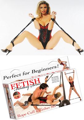 Fetish Fantasy - Rope Cuff & Tether Set schwarz