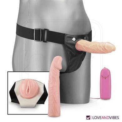 Toy-Set mit hohlem Strapon & Penis-Sleeve