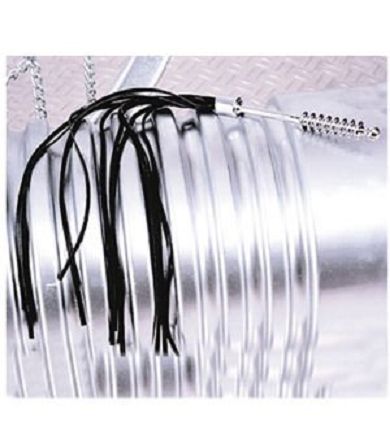 Leder Peitsche mit spiralfrmigen Edelstahlgriff