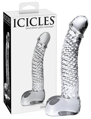 Transparenter, gebogener Glas-Dildo