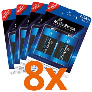 8x Baby-C Alkaline Batterie LR14 1,5V Baby C