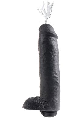 26,5 x 6 cm Dildo King Cock Squirting 11 Inch with balls Spritzdildo black