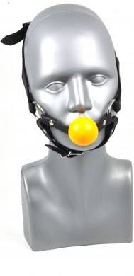 Ballknebel orange mit Kinnverschluss