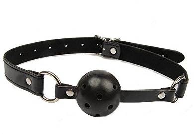 Demarkt Leder Mundknebel S&M Breathable Ball Gag Knebel Sex Spielzeug Werkzeug (Schwar