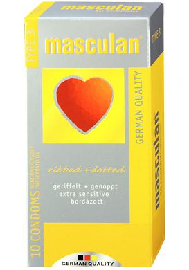 Masculan Kondome Typ3 - gerillt + genoppt 10 Stk.
