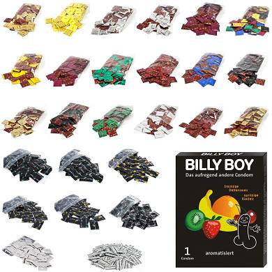 100 Kondome Billy Boy / Durex / Amor Condome + 1x BB Aroma Bunt Farbig GRATIS