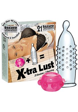 Secura X-tra Lust Kondome 21 Stk. mit Cockring