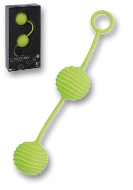 Liebeskugeln Silikon gerillt - Little Frisky Love Balls green