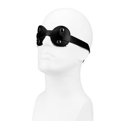 Leder-Augenmaske mit Kunstfell