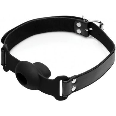Strict - Hollow Silicone Gag black