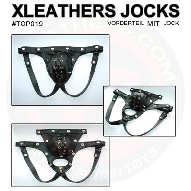 XLeathers Lederjock schwarz geschnürt