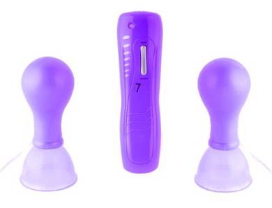 Nippel Sauger in Lila - Brust Pumpe mit Fernbedienung und 7 Vibrationsstufen für die 