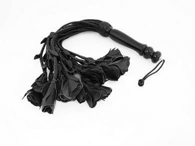 Leather Flogger 18 Tails Wooden Handle