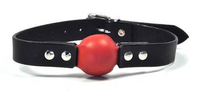 Ballknebel Ball Gag Leder rot 3.5cm
