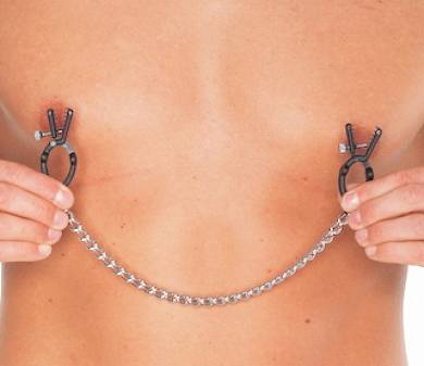 Nippelklemmen (Plastik) mit Kette