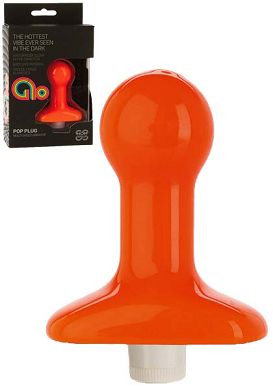 6,5 x 3 cm Doc Johnson vibrating GLO Butt Plug pop orange