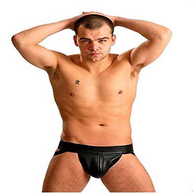 Leder Athletic Jock/Jockstrap – Schwarz