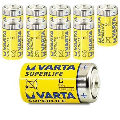10x Varta Baby C Superlife LR14 UM2 MN1400 Batterie 1,5V Zink-Kohle 10 Stk