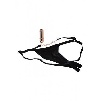 Entice - Vibrierender String - 5,75 x 2 cm - in Rose Gold/Schwarz