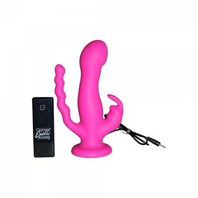 Strap-On Vibrator "Triple Rider" - in Rosa