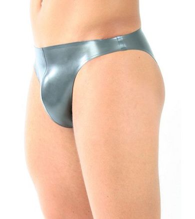 Latex Herren Slip Basic - Latexstrke 0,60 mm - Schwarz - Gre L