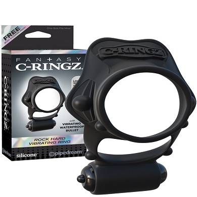 Fantasy C-Ringz - Rock Hard Vibrating Ring Black
