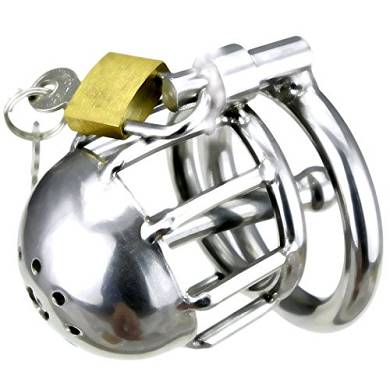 Keuschheitskäfig #3028 mit Zwangs-Dilator Ø 1.00cm. Ring Ø 4.50cm. L&au