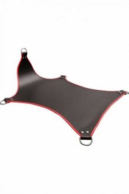 SM Möbel / Bondage - Leder Sling Matte "Strong" Red Piping von "Mr. B&